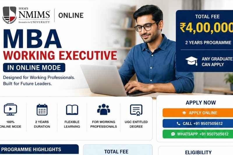 NMIMS Online MBA Working Executive – Fees ₹4,00,000, Eligibility & Admission 2026