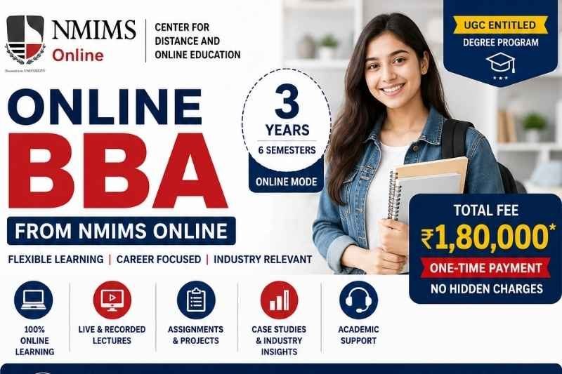 Online BBA from NMIMS | 3 Years | ₹1,80,000 Total Fee | Admission 2026