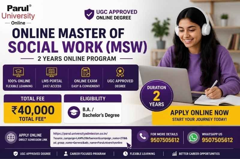Online MSW Admission 2026 | Parul University Online | ₹40,000 Total